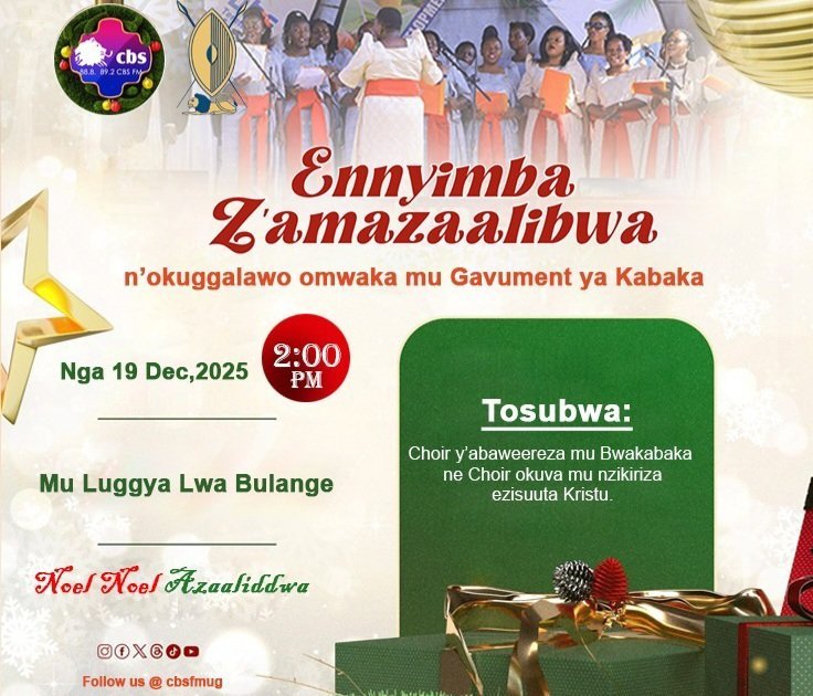 Chrismas Carols mu Bulange e Mengo - nga 19 December,2025