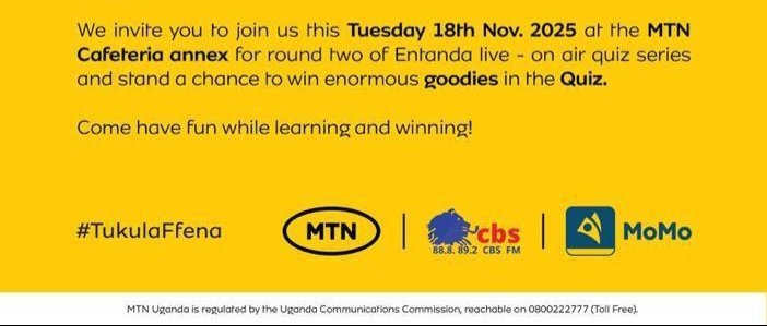 Entanda ya Buganda 2025 egenda kutongozebwa era eweerezebwe butereevu ng'esinziira ku MTN nga 18 November