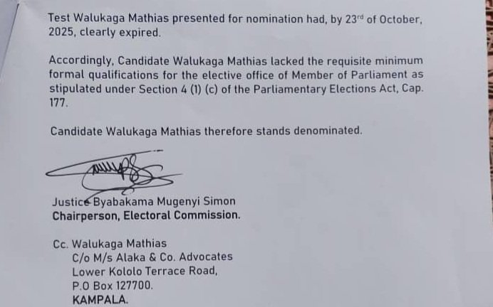 Mathias Walukagga agobeddwa mulwokaano lw'okuvuganya ku kifo ky'omubaka wa Busiro East mu kalulu ka 2026 - NUP esazeewo okuddukira mu kooti okuwakanya ensala eno