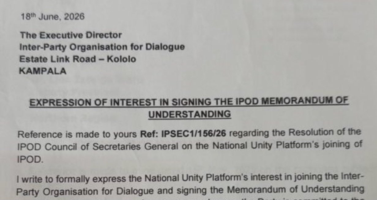 NUP ewandiise ebbaluwa esaba mu butongole okwegatta ku IPOD - wakyaliwo obukwakkulizo