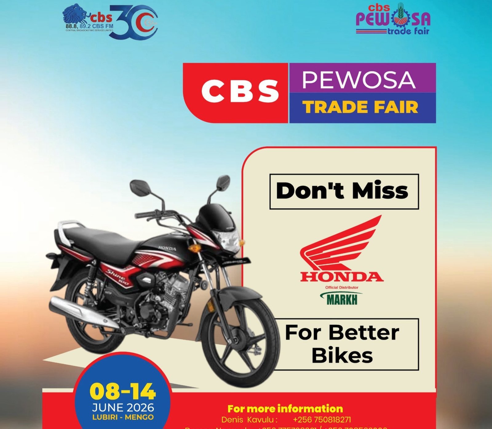 Tosubwa Omwoleso gwa CBS PEWOSA Nsindikanjake - gutandise mu Lubiri e Mengo okuva nga 8 Okutuuka 14 June,2026