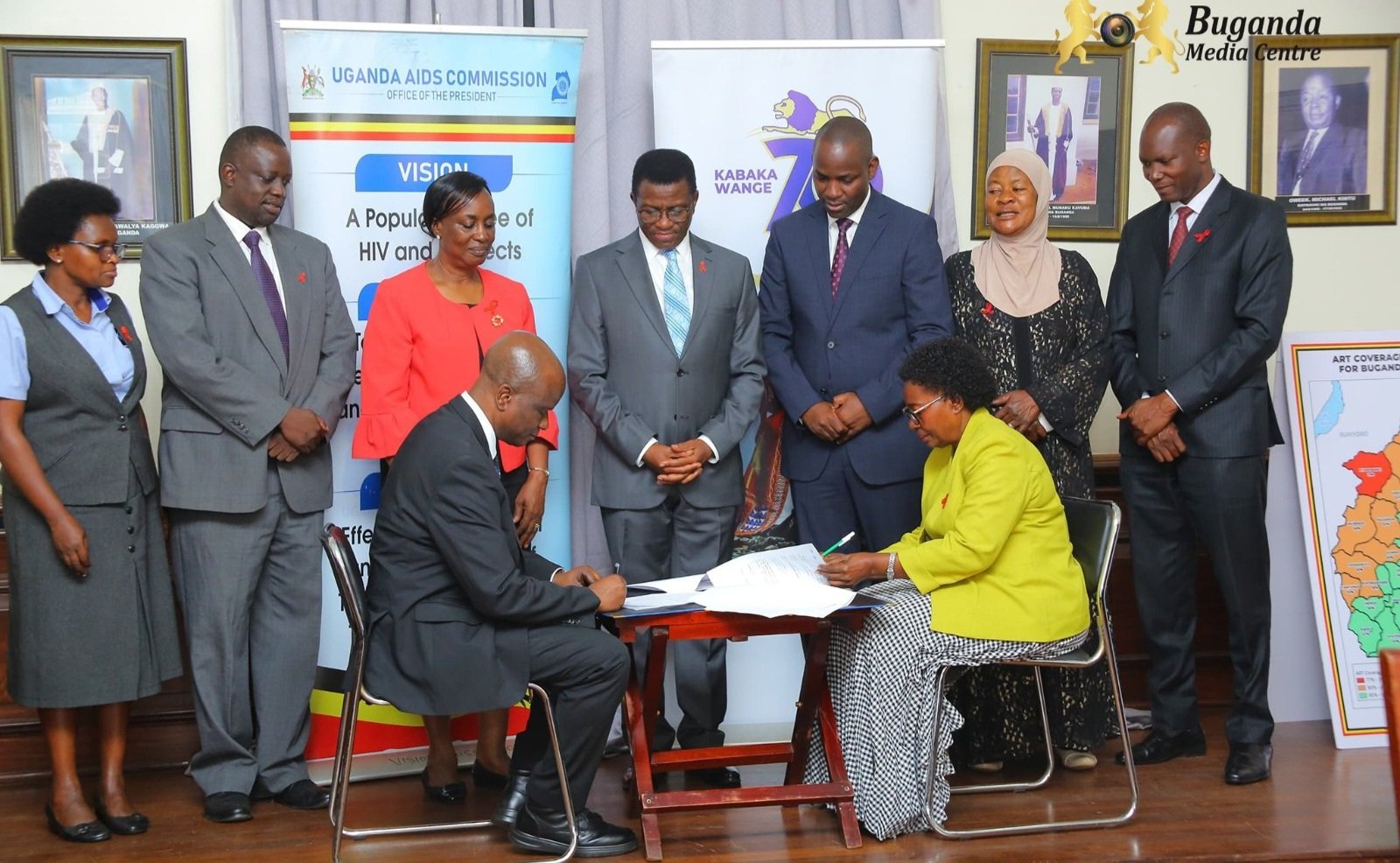 Uganda Aids Commission ezizza buggya endagaano y'okukolera awamu ne Buganda mu kulwanyisa siriimu okutuuka mu 2030 - beyanzizza Ssaabasajja Kabaka olw'okwenyigira mu kaweefube ono